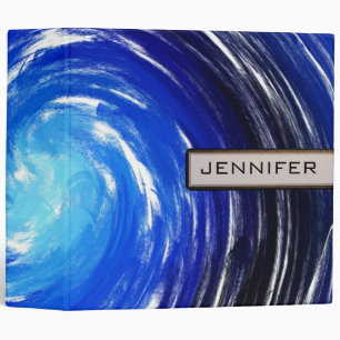 Blue Swirl Abstract Art Binder
