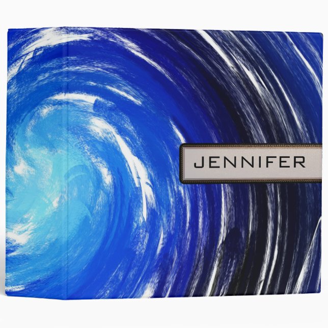 Blue Swirl Abstract Art Binder (Front/Spine)