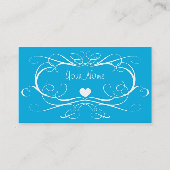 Blue Swirl Business Cards (Front)
