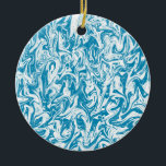 Blue Swirl Ceramic Ornament<br><div class="desc">Blue swirl ornament.  Style can be customized.</div>
