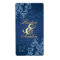 Blue Swirl Gold Jewelled Wedding Wine Label