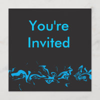 Blue swirl invitation