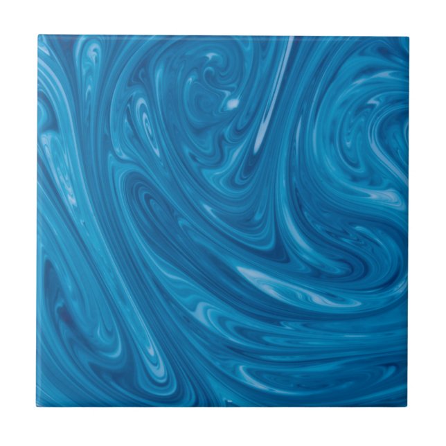 Blue Swirl Marble Tile (Front)