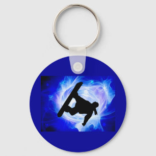 Blue Swirl Snowstorm Keychain
