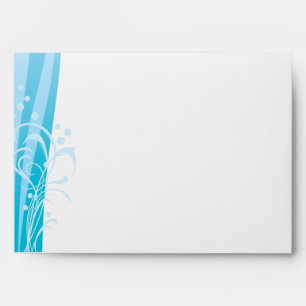 Blue Swirl Wedding Invitation Envelopes