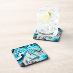 Blue Swirled Marble Coaster