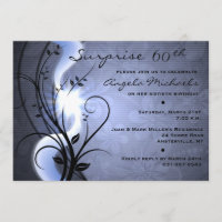 Blue Swirls Birthday Party Invitation