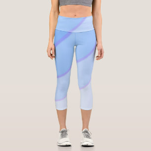 Blue Swirls Capri Leggings