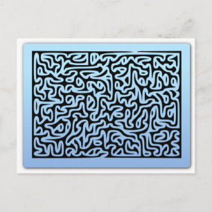 Blue Swirls Maze Postcard