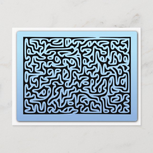 Blue Swirls Maze Postcard (Front)