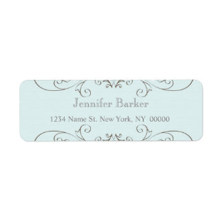 Blue Swirls Return Address Label