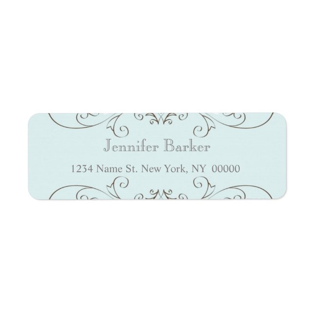 Blue Swirls Return Address Label (Front)