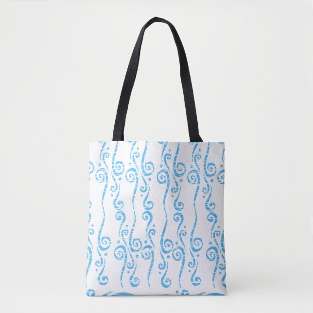 Blue Swirls Tote Bag (Front)