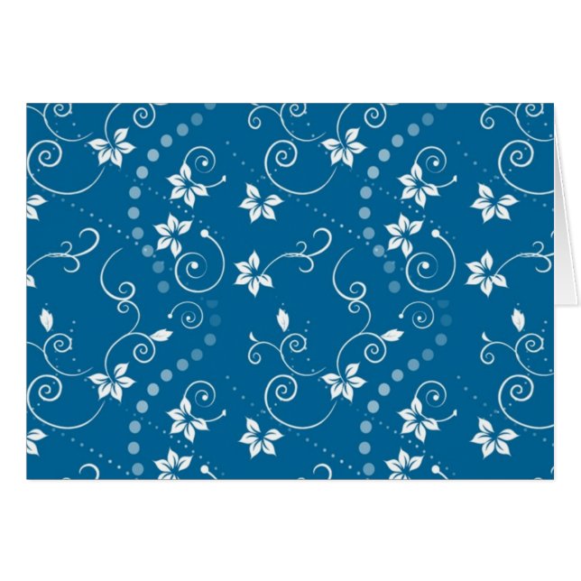 Blue Swirly Flowers (Front Horizontal)