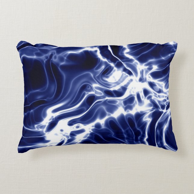 Blue swirly pattern  accent pillow (Front)