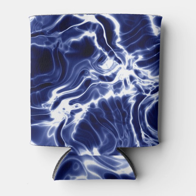 Blue swirly pattern  can cooler (Front)