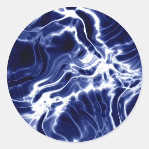 Blue swirly pattern  classic round sticker