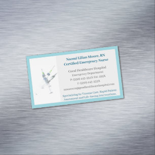Blue Syringes RN Healthcare Registered Nurse Magnetic Business Card