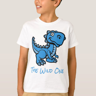 Blue T Rex Dinosaur Personalized Name T-Shirt