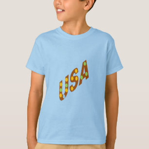 Blue T-shirt Children CHOCOLAT BONBONS USA