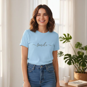 Blue t-shirt with slogan, Basic t-shirt for women
