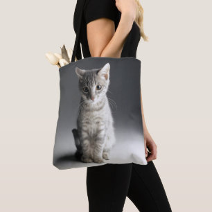 Blue Tabby Kitten Tote Bag