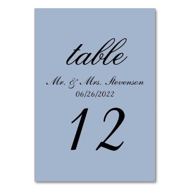 Blue Table Number (Front)