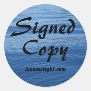 Blue Tahoe Water Photo Signed Copy with URL Classic Round Sticker