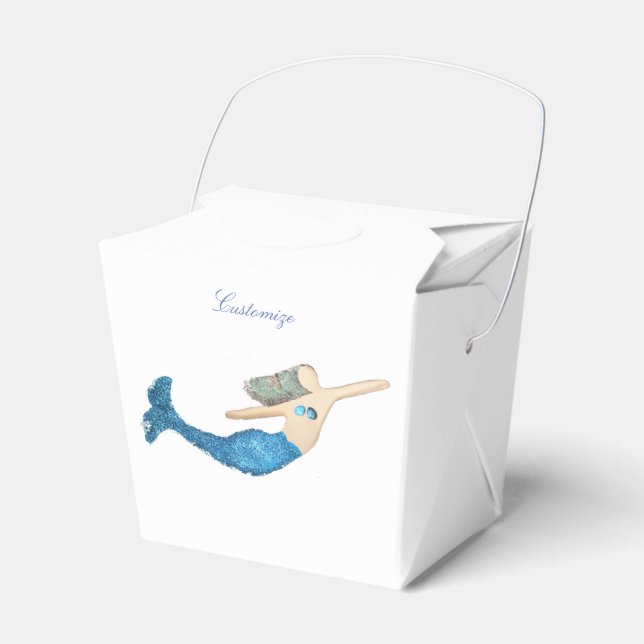 Blue-tail Mermaid Swimming Thunder_Cove Favor Box (Front Side)