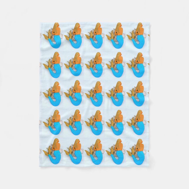 blue-tail mermaids fleece blanket (Front)