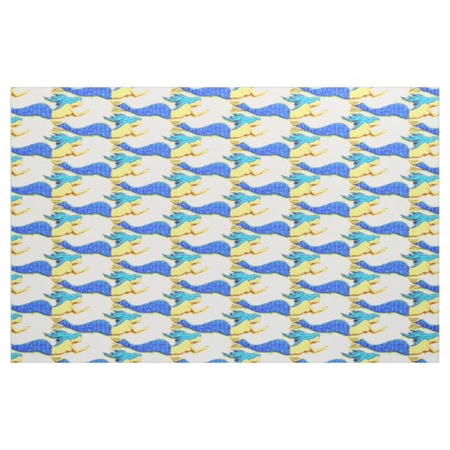 blue-tail mermaids pattern fabric (Fat Quarter)
