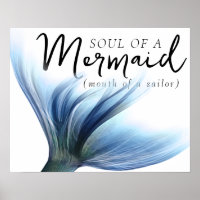 Blue Tail Soul of Mermaid Mouth of Sailor Saying