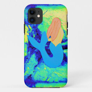 blue-tailed mermaid design iPhone 11 case