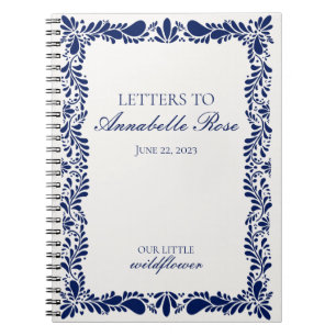 Blue Talaver Tile Fiesta Letters to Birthday Girl Notebook