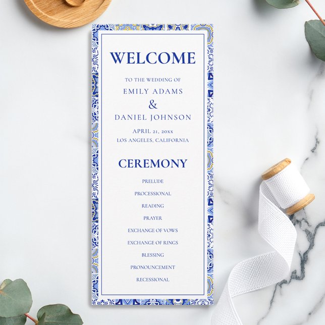 Blue Talavera Espagnol Programme de mariage mexica (Créateur téléchargé)