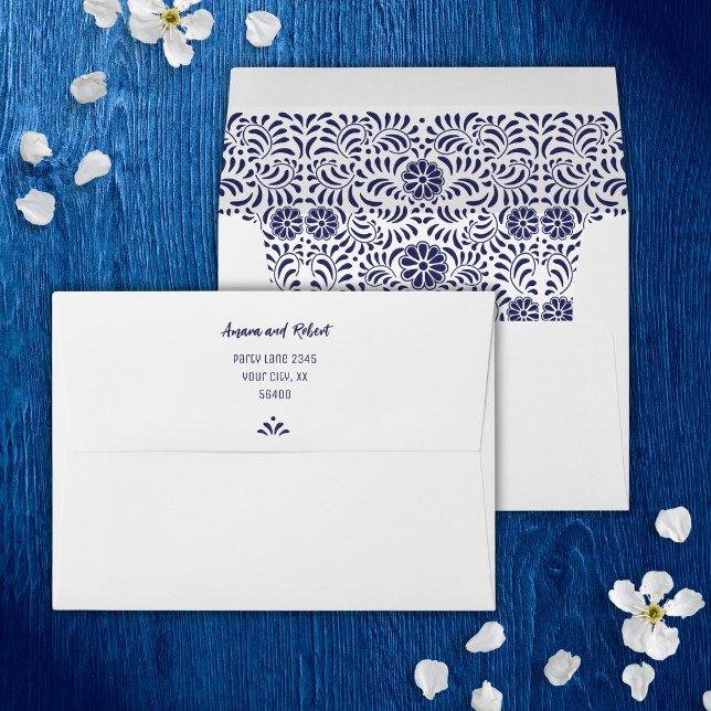Blue Talavera flowers Envelope (Creator Uploaded)