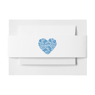Blue Talavera Heart Invitation Belly Band