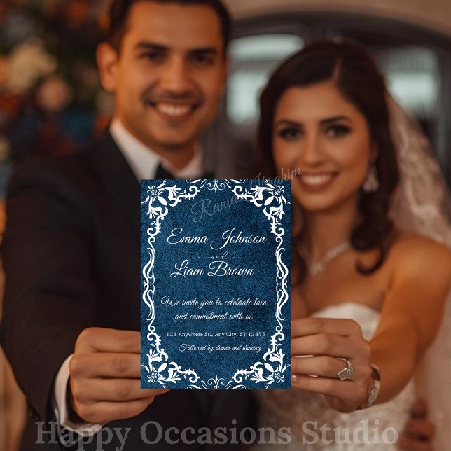 Blue Talavera Mexican Spanish Wedding Invitation (Créateur téléchargé)