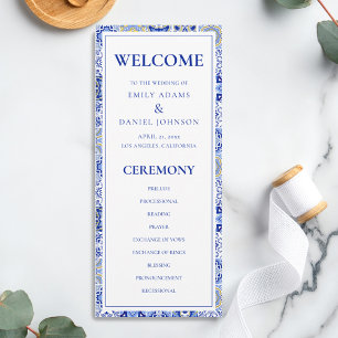 Blue Talavera Spanish Mexican Wedding Program