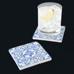 Blue Talavera Spanish tiles wedding favours Stone Coaster<br><div class="desc">Blue Azulejo Talavera Spanish Mexican tiles elegant wedding favours printed stone coasters,  vibrant bold colours wedding reception decor wedding favour gifts wedding coasters</div>