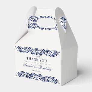 Blue Talavera Tile Fiesta Birthday Dessert Favor Box