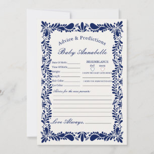 Blue Talavera Tile Spanish Advice for Baby Card