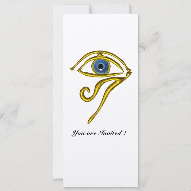 BLUE TALISMAN,Black and White Champagne Metallic Invitation (Front)