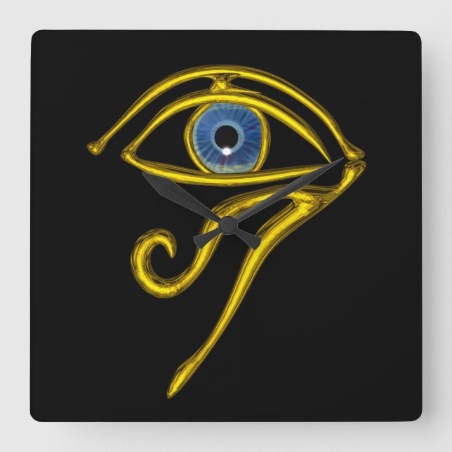 BLUE TALISMAN ,Black Square Wall Clock (Front)