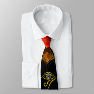 BLUE TALISMAN /EYE OF HORUS Black Orange Swirls Tie