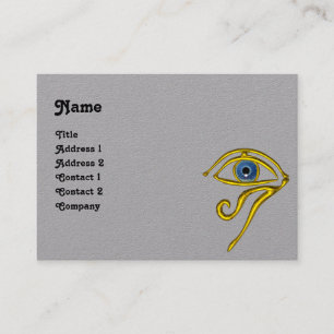 BLUE TALISMAN,Gold Horus Eye ,Black Grey Paper Business Card