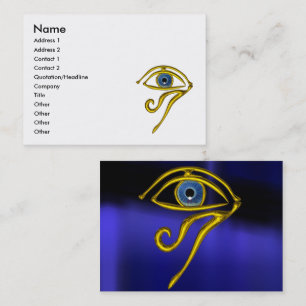 BLUE TALISMAN / GOLD HORUS EYE Divinity White Business Card