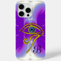 BLUE TALISMAN GOLD HORUS EYE MONOGRAM Purple