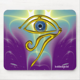 BLUE TALISMAN / GOLD HORUS EYE MOUSE PAD