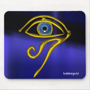 BLUE TALISMAN / GOLD HORUS EYE MOUSE PAD